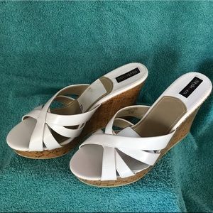 White strap platforms